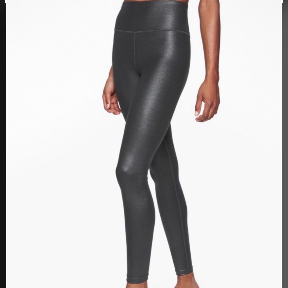 Athleta elation shimmer black tight -dark gray